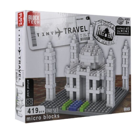 Block Tech Tiny Travel Mini Building Block Set Taj Mahal India NWT Decor Love - Picture 3 of 4
